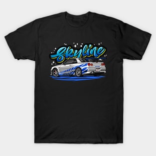 Skyline GTR R-34 (Ice Blue) T-Shirt